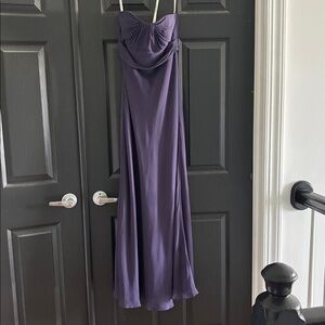 David’s Bridal Plum Strapless A-Line Dress Formal Gown Size 4